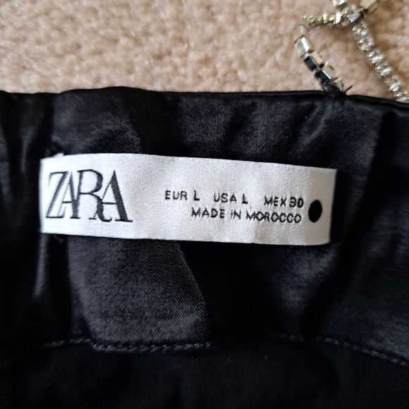 Zara  Black Satin Dress - NWOT - Picture 14 of 14
